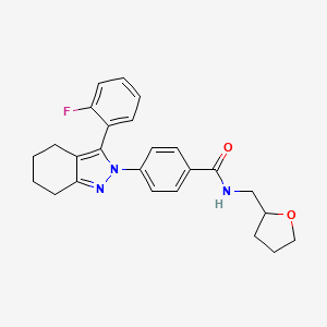 4-[3-(2-fluorophenyl)-4,5,6,7-tetrahydro-2H-indazol-2-yl]-N-(tetrahydro-2-furanylmethyl)benzenecarboxamide