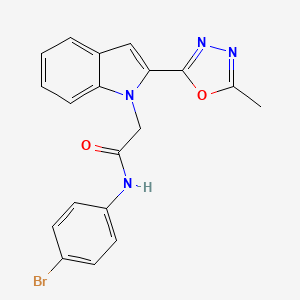N-(4-bromophenyl)-2-[2-(5-methyl-1,3,4-oxadiazol-2-yl)-1H-indol-1-yl]acetamide