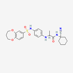 N-(1-cyanocyclohexyl)-2-{[4-(3,4-dihydro-2H-1,5-benzodioxepine-7-sulfonamido)phenyl]amino}propanamide
