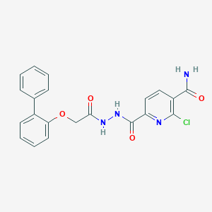 6-[(2-{[1,1'-Biphenyl]-2-yloxy}acetohydrazido)carbonyl]-2-chloropyridine-3-carboxamide