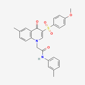 2-[3-(4-methoxyphenyl)sulfonyl-6-methyl-4-oxoquinolin-1-yl]-N-(3-methylphenyl)acetamide