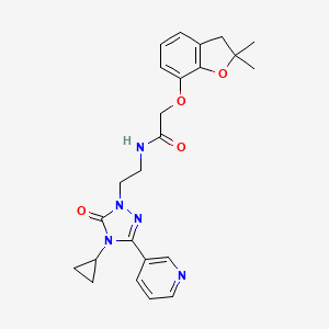 N-(2-(4-cyclopropyl-5-oxo-3-(pyridin-3-yl)-4,5-dihydro-1H-1,2,4-triazol-1-yl)ethyl)-2-((2,2-dimethyl-2,3-dihydrobenzofuran-7-yl)oxy)acetamide