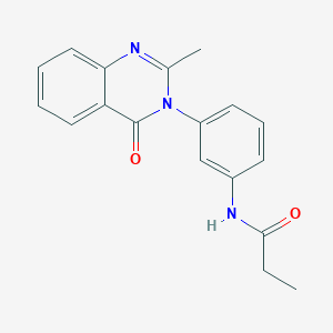 molecular formula C18H17N3O2 B2953320 N-[3-(2-methyl-4-oxo-3,4-dihydroquinazolin-3-yl)phenyl]propanamide CAS No. 898428-52-9