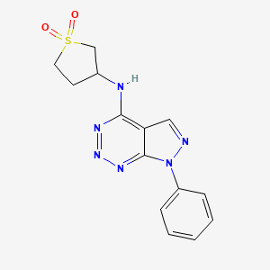 3-((7-phenyl-7H-pyrazolo[3,4-d][1,2,3]triazin-4-yl)amino)tetrahydrothiophene 1,1-dioxide