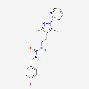 1-(2-(3,5-dimethyl-1-(pyridin-2-yl)-1H-pyrazol-4-yl)ethyl)-3-(4-fluorobenzyl)urea