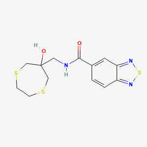 N-[(6-Hydroxy-1,4-dithiepan-6-yl)methyl]-2,1,3-benzothiadiazole-5-carboxamide