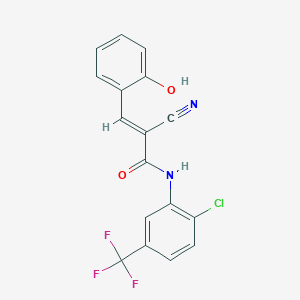 (E)-N-[2-chloro-5-(trifluoromethyl)phenyl]-2-cyano-3-(2-hydroxyphenyl)prop-2-enamide