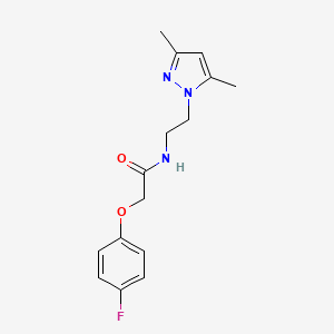 molecular formula C15H18FN3O2 B2953369 N-(2-(3,5-dimethyl-1H-pyrazol-1-yl)ethyl)-2-(4-fluorophenoxy)acetamide CAS No. 1234988-03-4