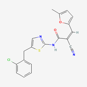 (Z)-N-(5-(2-chlorobenzyl)thiazol-2-yl)-2-cyano-3-(5-methylfuran-2-yl)acrylamide