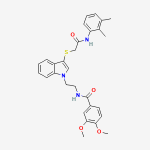N-[2-[3-[2-(2,3-dimethylanilino)-2-oxoethyl]sulfanylindol-1-yl]ethyl]-3,4-dimethoxybenzamide