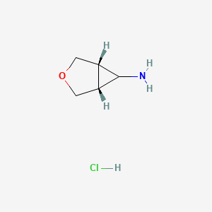 molecular formula C5H10ClNO B2953374 反式-6-氨基-3-氧杂双环[3.1.0]己烷盐酸盐 CAS No. 1048962-49-7