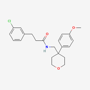 3-(3-chlorophenyl)-N-((4-(4-methoxyphenyl)tetrahydro-2H-pyran-4-yl)methyl)propanamide