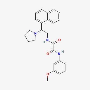 molecular formula C25H27N3O3 B2953382 N1-(3-methoxyphenyl)-N2-(2-(naphthalen-1-yl)-2-(pyrrolidin-1-yl)ethyl)oxalamide CAS No. 941996-53-8