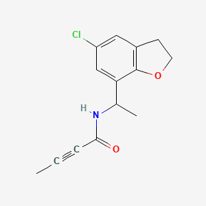 N-[1-(5-Chloro-2,3-dihydro-1-benzofuran-7-yl)ethyl]but-2-ynamide