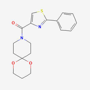 B2953395 (2-Phenylthiazol-4-yl)(1,5-dioxa-9-azaspiro[5.5]undecan-9-yl)methanone CAS No. 1797872-84-4