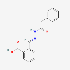molecular formula C16H14N2O3 B2953400 2-[(1E)-[(2-PHENYLACETAMIDO)IMINO]METHYL]BENZOIC ACID CAS No. 359821-70-8