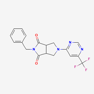 5-Benzyl-2-[6-(trifluoromethyl)pyrimidin-4-yl]-1,3,3a,6a-tetrahydropyrrolo[3,4-c]pyrrole-4,6-dione