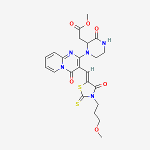 (Z)-methyl 2-(1-(3-((3-(3-methoxypropyl)-4-oxo-2-thioxothiazolidin-5-ylidene)methyl)-4-oxo-4H-pyrido[1,2-a]pyrimidin-2-yl)-3-oxopiperazin-2-yl)acetate