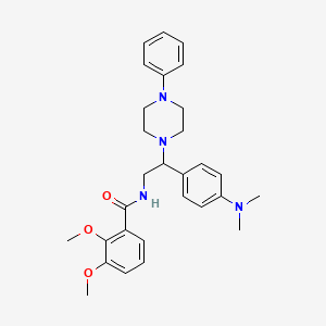 molecular formula C29H36N4O3 B2953407 N-{2-[4-(dimethylamino)phenyl]-2-(4-phenylpiperazin-1-yl)ethyl}-2,3-dimethoxybenzamide CAS No. 946286-28-8