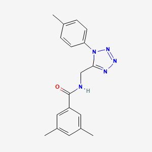 molecular formula C18H19N5O B2953411 3,5-dimethyl-N-((1-(p-tolyl)-1H-tetrazol-5-yl)methyl)benzamide CAS No. 921165-60-8