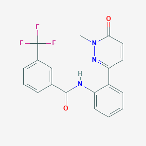 molecular formula C19H14F3N3O2 B2953413 N-(2-(1-methyl-6-oxo-1,6-dihydropyridazin-3-yl)phenyl)-3-(trifluoromethyl)benzamide CAS No. 1428355-61-6
