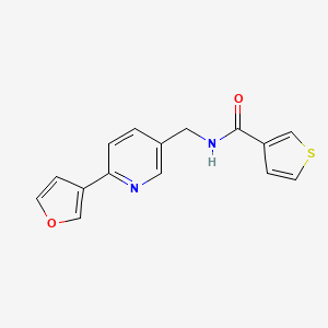 molecular formula C15H12N2O2S B2953437 N-((6-(furan-3-yl)pyridin-3-yl)methyl)thiophene-3-carboxamide CAS No. 2034464-08-7