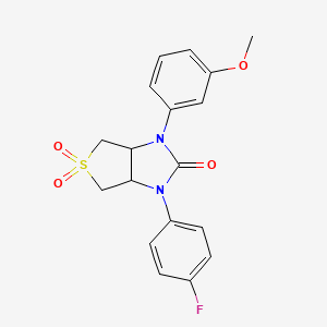 B2953451 1-(4-fluorophenyl)-3-(3-methoxyphenyl)tetrahydro-1H-thieno[3,4-d]imidazol-2(3H)-one 5,5-dioxide CAS No. 873811-31-5