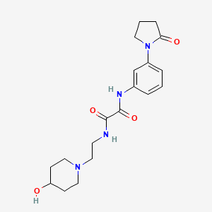 molecular formula C19H26N4O4 B2953456 N1-(2-(4-hydroxypiperidin-1-yl)ethyl)-N2-(3-(2-oxopyrrolidin-1-yl)phenyl)oxalamide CAS No. 1797956-06-9