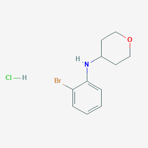 molecular formula C11H15BrClNO B2953459 N-(2-bromophenyl)oxan-4-amine hydrochloride CAS No. 2413877-52-6