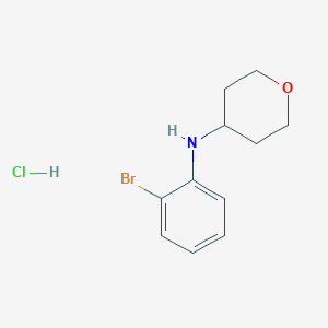 molecular formula C11H15BrClNO B2953459 N-(2-Bromophenyl)oxan-4-amine;hydrochloride CAS No. 2413877-52-6