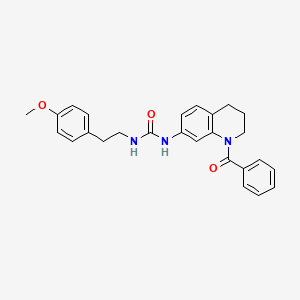 molecular formula C26H27N3O3 B2953460 1-(1-Benzoyl-1,2,3,4-tetrahydroquinolin-7-yl)-3-(4-methoxyphenethyl)urea CAS No. 1203032-75-0