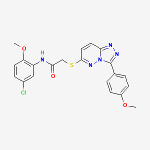 molecular formula C21H18ClN5O3S B2953474 N-(5-氯-2-甲氧基苯基)-2-((3-(4-甲氧基苯基)-[1,2,4]三唑并[4,3-b]哒嗪-6-基)硫代)乙酰胺 CAS No. 852376-41-1