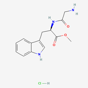 molecular formula C14H18ClN3O3 B2953475 methyl (2R)-2-(2-aminoacetamido)-3-(1H-indol-3-yl)propanoate hydrochloride CAS No. 2343964-37-2