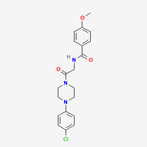 molecular formula C20H22ClN3O3 B2953483 N-{2-[4-(4-chlorophenyl)piperazino]-2-oxoethyl}-4-methoxybenzenecarboxamide CAS No. 338419-58-2