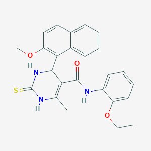 molecular formula C25H25N3O3S B295351 N-(2-ETHOXYPHENYL)-4-(2-METHOXYNAPHTHALEN-1-YL)-6-METHYL-2-SULFANYLIDENE-1,2,3,4-TETRAHYDROPYRIMIDINE-5-CARBOXAMIDE 
