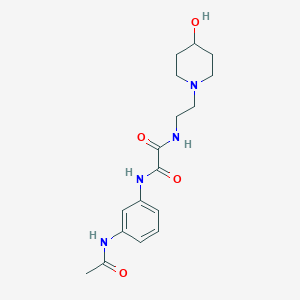 molecular formula C17H24N4O4 B2953513 N'-(3-acetamidophenyl)-N-[2-(4-hydroxypiperidin-1-yl)ethyl]ethanediamide CAS No. 1798016-12-2