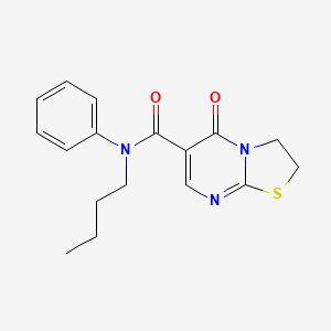 molecular formula C17H19N3O2S B2953537 N-butyl-5-oxo-N-phenyl-3,5-dihydro-2H-thiazolo[3,2-a]pyrimidine-6-carboxamide CAS No. 443330-08-3