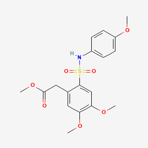 molecular formula C18H21NO7S B2953606 Methyl 2-{4,5-dimethoxy-2-[(4-methoxyphenyl)sulfamoyl]phenyl}acetate CAS No. 1797917-60-2