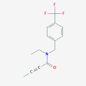 molecular formula C14H14F3NO B2953655 N-Ethyl-N-[[4-(trifluoromethyl)phenyl]methyl]but-2-ynamide CAS No. 2411199-06-7