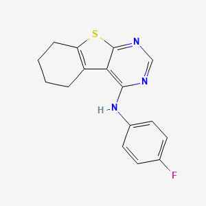 molecular formula C16H14FN3S B2953671 N-(4-fluorophenyl)-8-thia-4,6-diazatricyclo[7.4.0.0^{2,7}]trideca-1(9),2(7),3,5-tetraen-3-amine CAS No. 70059-65-3
