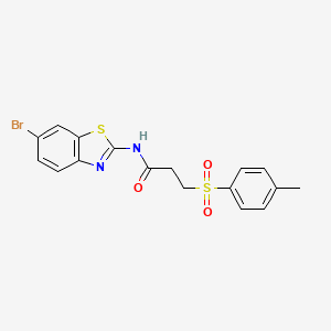 molecular formula C17H15BrN2O3S2 B2953675 N-(6-bromobenzo[d]thiazol-2-yl)-3-tosylpropanamide CAS No. 898436-76-5