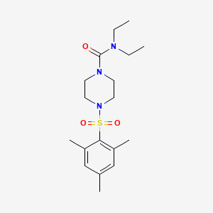molecular formula C18H29N3O3S B2953688 N,N-diethyl-4-(2,4,6-trimethylbenzenesulfonyl)piperazine-1-carboxamide CAS No. 701283-38-7
