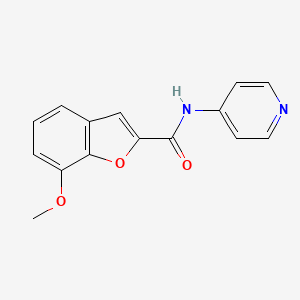 molecular formula C15H12N2O3 B2953689 7-methoxy-N-(pyridin-4-yl)-1-benzofuran-2-carboxamide CAS No. 29046-33-1