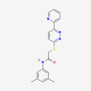 molecular formula C19H18N4OS B2953700 N-(3,5-DIMETHYLPHENYL)-2-{[6-(PYRIDIN-2-YL)PYRIDAZIN-3-YL]SULFANYL}ACETAMIDE CAS No. 892438-27-6