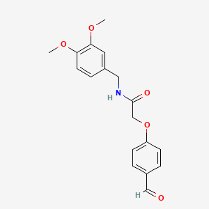 molecular formula C18H19NO5 B2953701 N-[(3,4-dimethoxyphenyl)methyl]-2-(4-formylphenoxy)acetamide CAS No. 727704-04-3