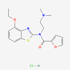 molecular formula C18H22ClN3O3S B2953709 N-(2-(dimethylamino)ethyl)-N-(4-ethoxybenzo[d]thiazol-2-yl)furan-2-carboxamide hydrochloride CAS No. 1219201-80-5