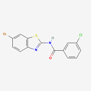 molecular formula C14H8BrClN2OS B2953747 N-(6-bromo-1,3-benzothiazol-2-yl)-3-chlorobenzamide CAS No. 376624-33-8