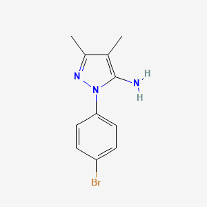 molecular formula C11H12BrN3 B2953753 2-(4-bromophenyl)-4,5-dimethyl-2,3-dihydro-1H-pyrazol-3-imine CAS No. 1955547-51-9