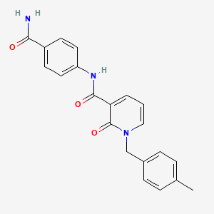 molecular formula C21H19N3O3 B2953773 N-(4-carbamoylphenyl)-1-[(4-methylphenyl)methyl]-2-oxo-1,2-dihydropyridine-3-carboxamide CAS No. 946254-19-9