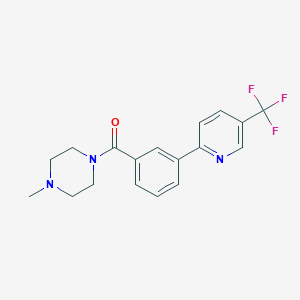 molecular formula C18H18F3N3O B2953777 1-Methyl-4-{3-[5-(trifluoromethyl)pyridin-2-yl]benzoyl}piperazine CAS No. 1092345-93-1